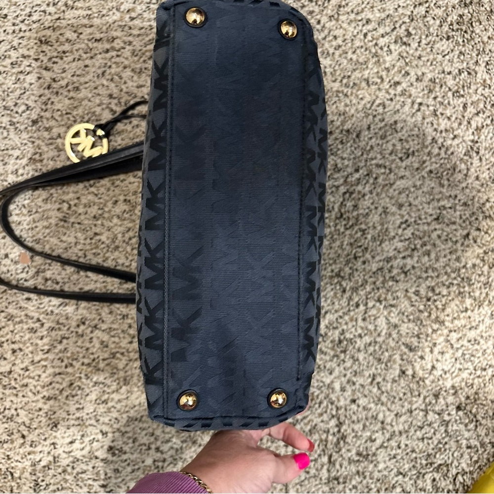 Michael Kors Navy MK Logo Tote Bag - Picture 8 of 9